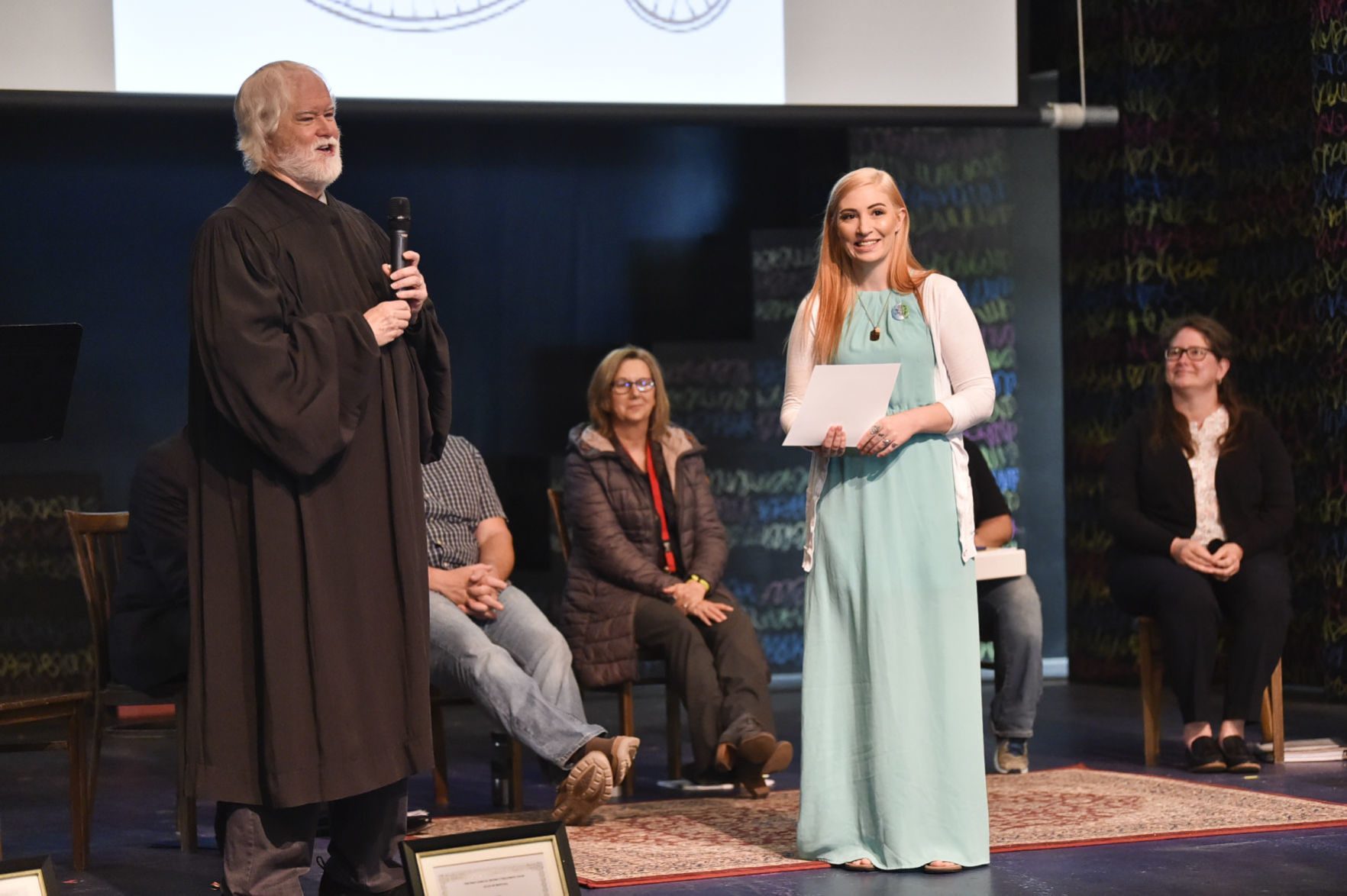 Pamela Felix receives her diploma